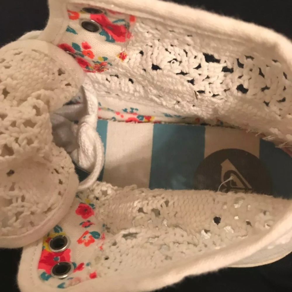 White Lace Roxy Sneakers - Picture 2 of 3